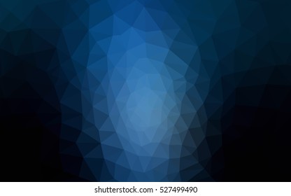 Dark blue polygonal illustration, which consist of triangles. Geometric background in Origami style with gradient. Triangular design for your business.