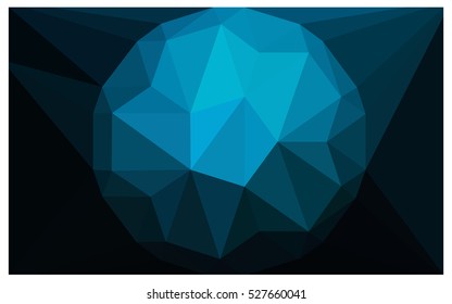 DARK BLUE polygonal illustration, which consist of triangles. Triangular design for your business. Creative geometric background in Origami style with gradient