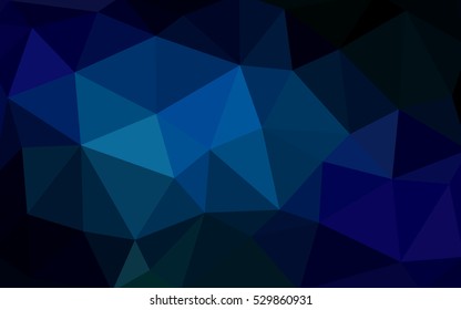 Dark blue polygonal illustration, which consist of triangles. Triangular design for your business. Creative geometric background in Origami style with gradient.