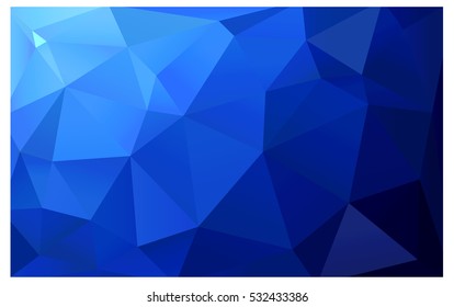 Dark blue polygonal illustration, which consist of triangles. Geometric background in Origami style with gradient. Triangular design for your business.