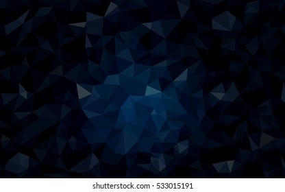 DARK BLUE polygonal illustration, which consist of triangles. Triangular pattern for your business design. Geometric background in Origami style with gradient. 