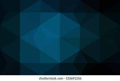 Dark blue polygonal illustration, which consist of triangles. Geometric background in Origami style with gradient. Triangular design for your business.