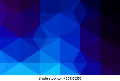 Dark blue polygonal illustration, which consist of triangles. Geometric background in Origami style with gradient. Triangular design for your business.