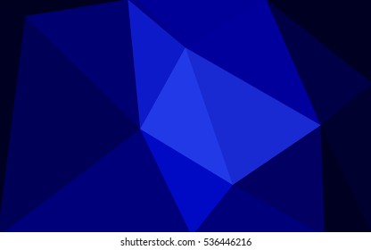 Dark blue polygonal illustration, which consist of triangles. Geometric background in Origami style with gradient. Triangular design for your business.
