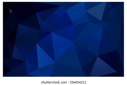 DARK BLUE polygonal illustration, which consist of triangles. Triangular pattern for your business design. Geometric background in Origami style with gradient. 