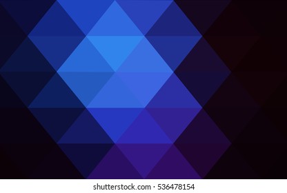 DARK BLUE polygonal illustration, which consist of triangles. Triangular design for your business. Creative geometric background in Origami style with gradient