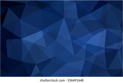 DARK BLUE polygonal illustration, which consist of triangles. Triangular design for your business. Creative geometric background in Origami style with gradient