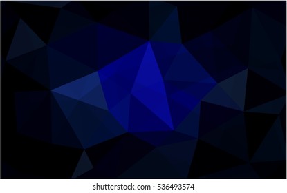 DARK BLUE polygonal illustration, which consist of triangles. Triangular design for your business. Creative geometric background in Origami style with gradient