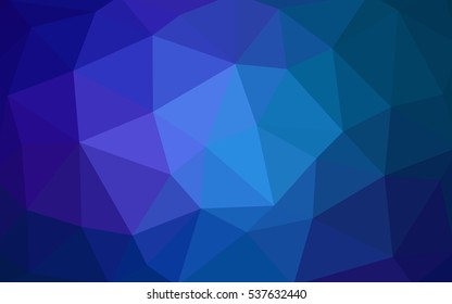 Dark blue polygonal illustration, which consist of triangles. Triangular design for your business. Creative geometric background in Origami style with gradient.