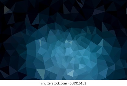 Dark blue polygonal illustration, which consist of triangles. Geometric background in Origami style with gradient. Triangular design for your business.