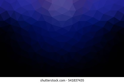 Dark blue polygonal illustration, which consist of triangles. Geometric background in Origami style with gradient. Triangular design for your business.