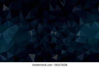Dark blue polygonal illustration, which consist of triangles. Geometric background in Origami style with gradient. Triangular design for your business.
