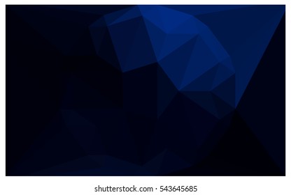 DARK BLUE polygonal illustration, which consist of triangles. Triangular design for your business. Creative geometric background in Origami style with gradient