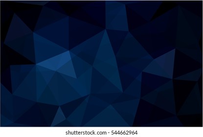 DARK BLUE polygonal illustration, which consist of triangles. Triangular design for your business. Creative geometric background in Origami style with gradient