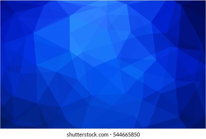 DARK BLUE polygonal illustration, which consist of triangles. Triangular pattern for your business design. Geometric background in Origami style with gradient. 
