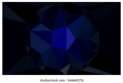 DARK BLUE polygonal illustration, which consist of triangles. Triangular design for your business. Creative geometric background in Origami style with gradient