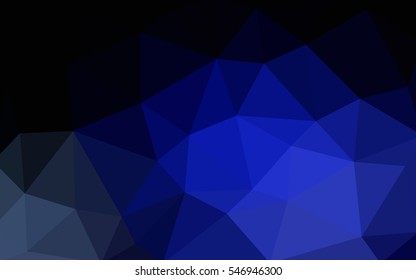 Dark blue polygonal illustration, which consist of triangles. Triangular design for your business. Creative geometric background in Origami style with gradient.