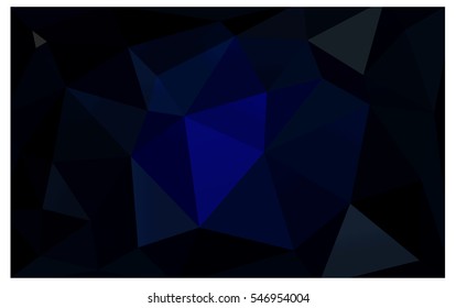 DARK BLUE polygonal illustration, which consist of triangles. Triangular design for your business. Creative geometric background in Origami style with gradient