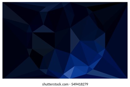 DARK BLUE polygonal illustration, which consist of triangles. Triangular design for your business. Creative geometric background in Origami style with gradient
