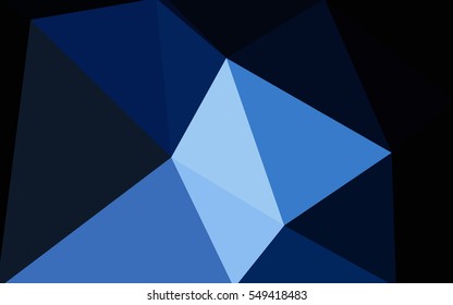 Dark blue polygonal illustration, which consist of triangles. Geometric background in Origami style with gradient. Triangular design for your business.