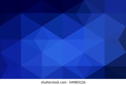 Dark blue polygonal illustration, which consist of triangles. Geometric background in Origami style with gradient. Triangular design for your business.