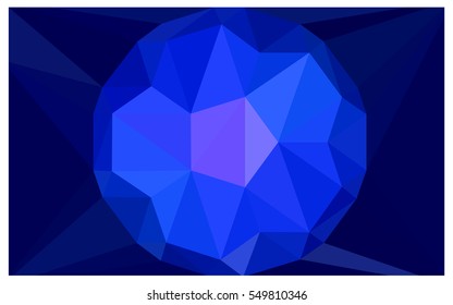 DARK BLUE polygonal illustration, which consist of triangles. Triangular design for your business. Creative geometric background in Origami style with gradient
