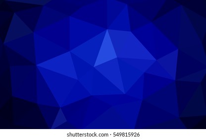 Dark blue polygonal illustration, which consist of triangles. Triangular design for your business. Creative geometric background in Origami style with gradient.