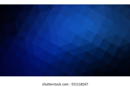 Dark blue polygonal illustration, which consist of triangles. Geometric background in Origami style with gradient. Triangular design for your business.
