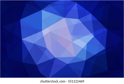 DARK BLUE polygonal illustration, which consist of triangles. Triangular pattern for your business design. Geometric background in Origami style with gradient. 