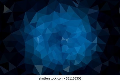Dark blue polygonal illustration, which consist of triangles. Geometric background in Origami style with gradient. Triangular design for your business.