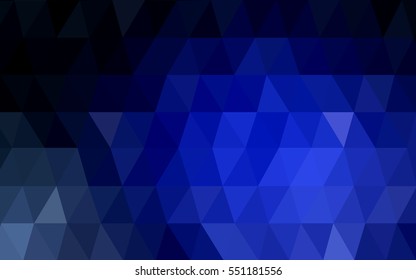 DARK BLUE polygonal illustration, which consist of triangles. Triangular design for your business. Creative geometric background in Origami style with gradient