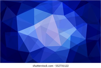 DARK BLUE polygonal illustration, which consist of triangles. Triangular design for your business. Creative geometric background in Origami style with gradient