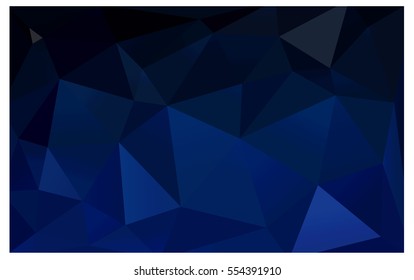 DARK BLUE polygonal illustration, which consist of triangles. Triangular design for your business. Creative geometric background in Origami style with gradient