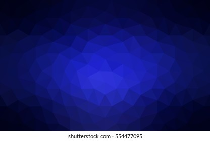 Dark blue polygonal illustration, which consist of triangles. Geometric background in Origami style with gradient. Triangular design for your business.