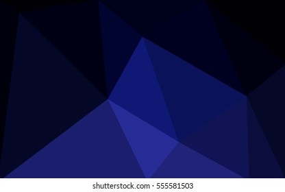 Dark blue polygonal illustration, which consist of triangles. Geometric background in Origami style with gradient. Triangular design for your business.