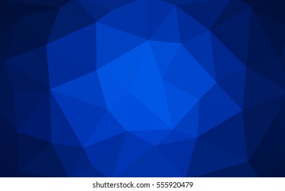 Dark blue polygonal illustration, which consist of triangles. Triangular design for your business. Creative geometric background in Origami style with gradient.