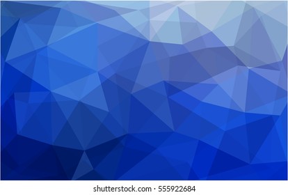 DARK BLUE polygonal illustration, which consist of triangles. Triangular pattern for your business design. Geometric background in Origami style with gradient. 