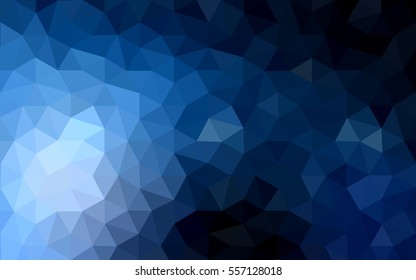 Dark blue polygonal illustration, which consist of triangles. Geometric background in Origami style with gradient. Triangular design for your business.
