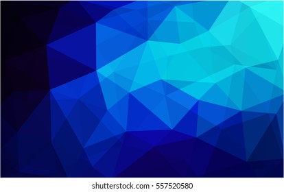 DARK BLUE polygonal illustration, which consist of triangles. Triangular pattern for your business design. Geometric background in Origami style with gradient. 