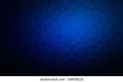 Dark blue polygonal illustration, which consist of triangles. Geometric background in Origami style with gradient. Triangular design for your business.