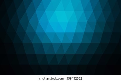 DARK BLUE polygonal illustration, which consist of triangles. Triangular design for your business. Creative geometric background in Origami style with gradient