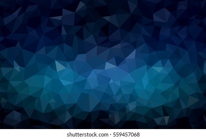 DARK BLUE polygonal illustration, which consist of triangles. Triangular pattern for your business design. Geometric background in Origami style with gradient. 