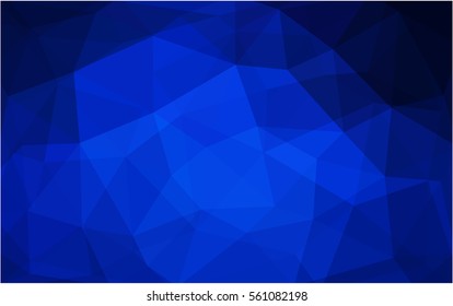 DARK BLUE polygonal illustration, which consist of triangles. Triangular design for your business. Creative geometric background in Origami style with gradient