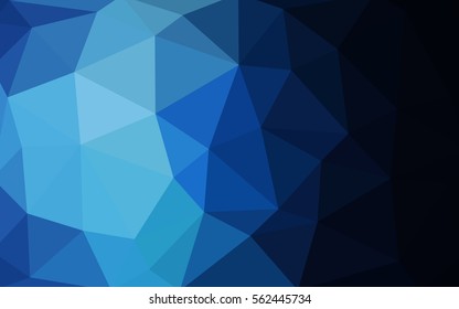Dark blue polygonal illustration, which consist of triangles. Triangular design for your business. Creative geometric background in Origami style with gradient.