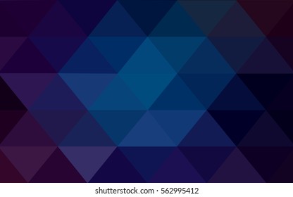 DARK BLUE polygonal illustration, which consist of triangles. Triangular pattern for your business design. Geometric background in Origami style with gradient. 