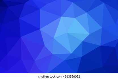 Dark blue polygonal illustration, which consist of triangles. Triangular design for your business. Creative geometric background in Origami style with gradient.