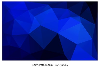 DARK BLUE polygonal illustration, which consist of triangles. Triangular design for your business. Creative geometric background in Origami style with gradient