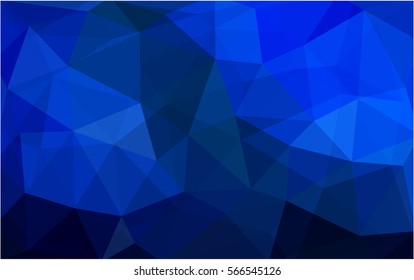 DARK BLUE polygonal illustration, which consist of triangles. Triangular pattern for your business design. Geometric background in Origami style with gradient. 