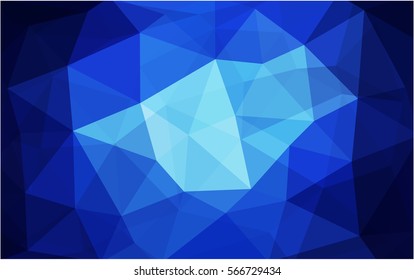 DARK BLUE polygonal illustration, which consist of triangles. Triangular design for your business. Creative geometric background in Origami style with gradient