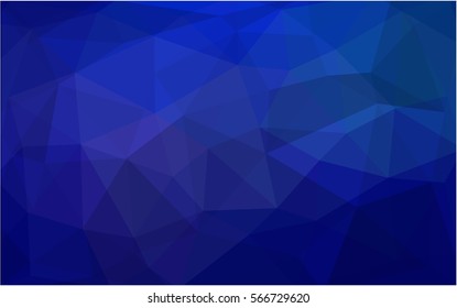 DARK BLUE polygonal illustration, which consist of triangles. Triangular pattern for your business design. Geometric background in Origami style with gradient. 